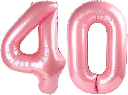 40 Balloon Number 40 Inch Pastel Pink Balloons by Mluchee
