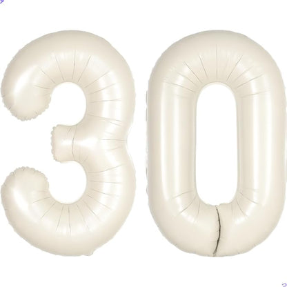 Cream White Number 30 Balloon for First Birthday Decorations, 40 inch Huge by Unknown