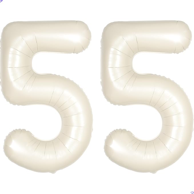 Cream White Number 55 Balloon for First Birthday Decorations, 40 inch Huge by Unknown