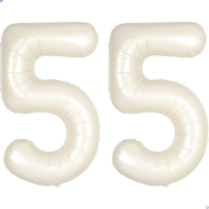 Cream White Number 55 Balloon for First Birthday Decorations, 40 inch Huge by Unknown