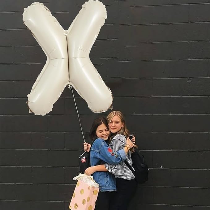 TONIFUL 40 Inch Large Cream White Letter X Balloons Giant Alphabet Letter - Image 5