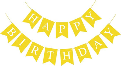 Yellow Happy Birthday Banner Sign by Hooqict