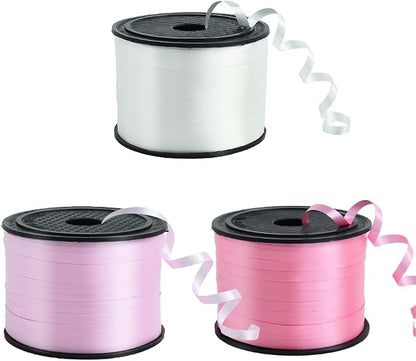 TONIFUL Pink, Light Pink and Silver Curling Ribbon Balloon String | 300 yards by TONIFUL