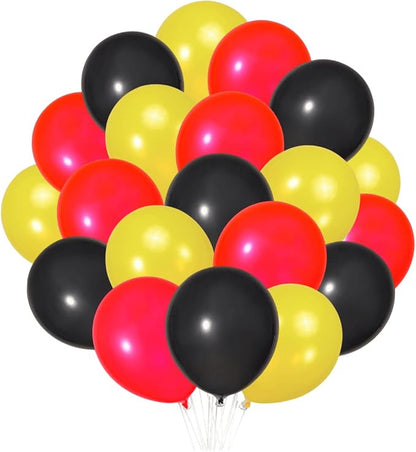 300 Pack Black Red Yellow Balloons 100 of each of the 3 colors 12 inch Black by ZWZLIULIAN