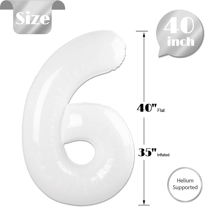 White 6 Balloon - Image 5