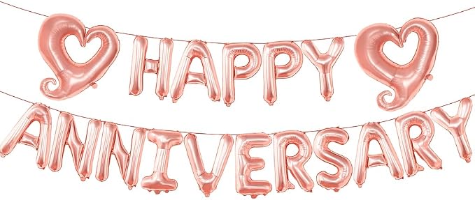 KatchOn Rose Gold Anniversary Balloons by KatchOn