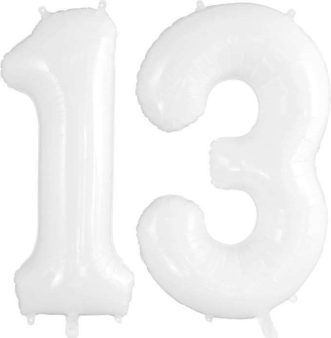 13 Balloon Numbers, Large 13 or 31 Foil Balloons, Big Number Balloon 40 Inch by TOTAFAM