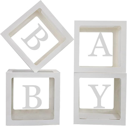 Baby Boxes with Letters for Baby Shower, Baby Shower Gender Reveal Decor | Baby by QPEY