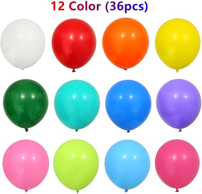 36 Pack 24 Inch Balloons Large Assorted Color Rainbow Latex Big Balloon 12 - Image 3