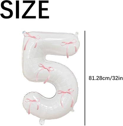32 Inch White Number Foil Balloon - Image 4