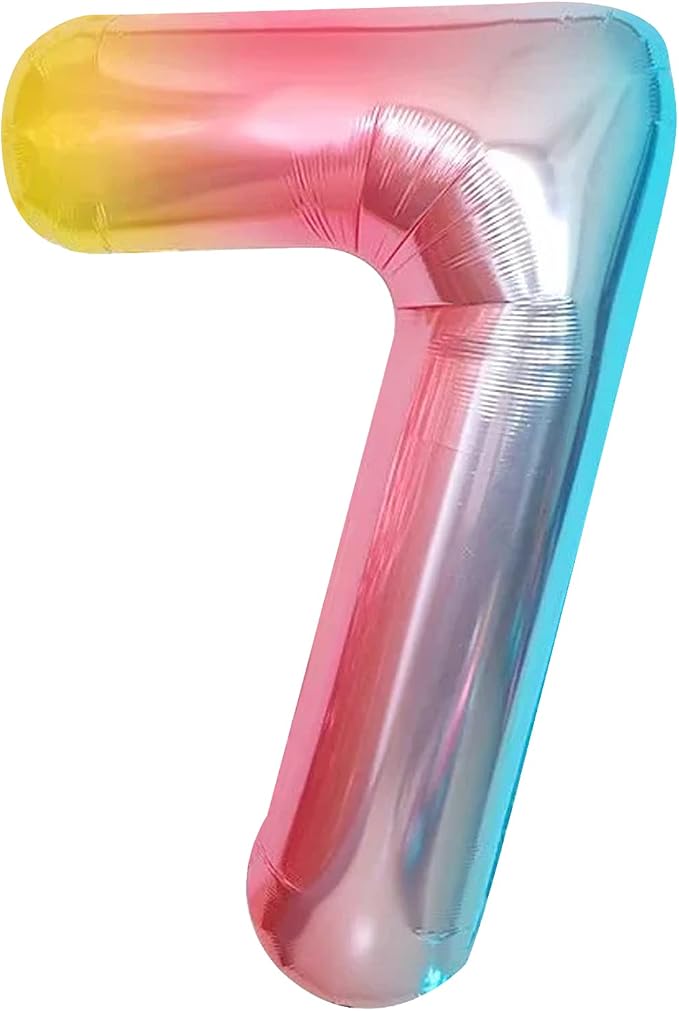 KatchOn Rainbow Number 7 Balloon 40 Inch | 7th Birthday Balloon by KatchOn