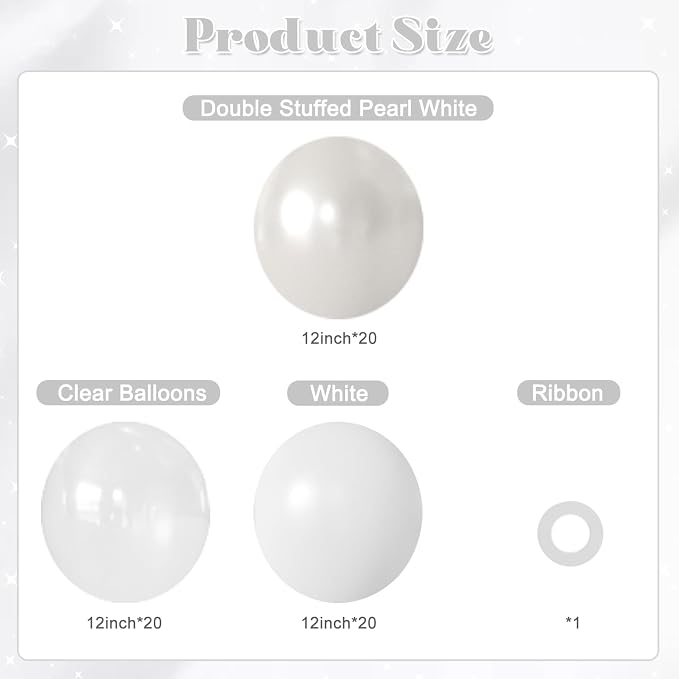Pearl White Balloons for Wedding Bridal Shower Baby Shower Decorations | 60Pcs - Image 2