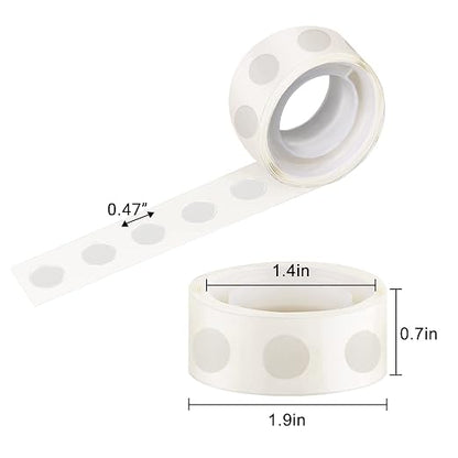 Glue Points, 1000 12mm/0.47" 10 Rolls Poster Putty Adhesive Clear Balloons Dots - Image 2