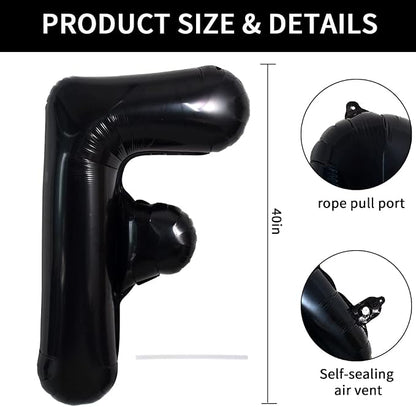 TONIFUL 40 Inch Large Black F Letter Balloon - Image 2