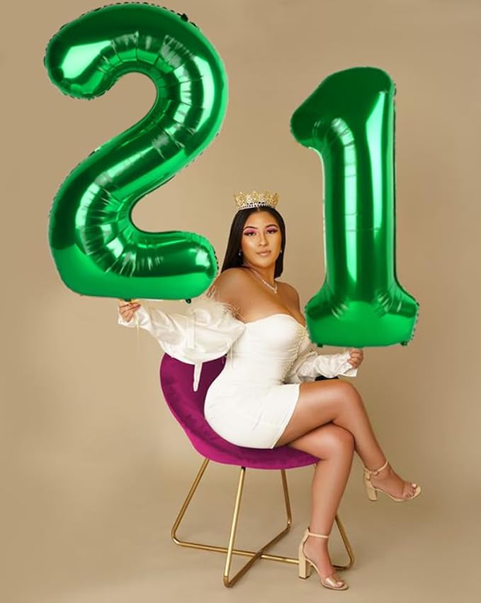 Number 14 Balloon 40Inch for 14 Year Old Birthday Decorations, Dark Green | - Image 3