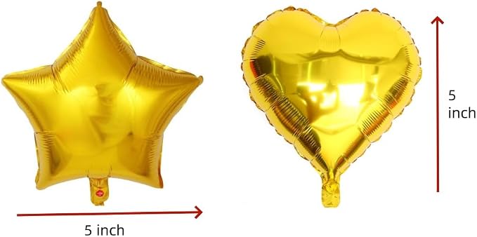 50pcs 5" Heart & Star Foil Balloons - Image 2