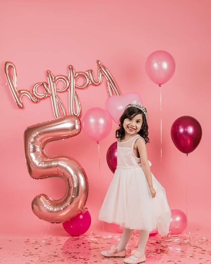 Number Balloons 40 Inch Rose Gold 4 Balloon - Image 3