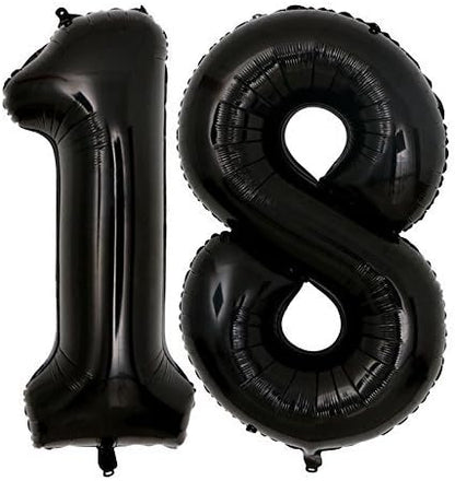40inch Jumbo Black 18 Number Balloons by Unknown