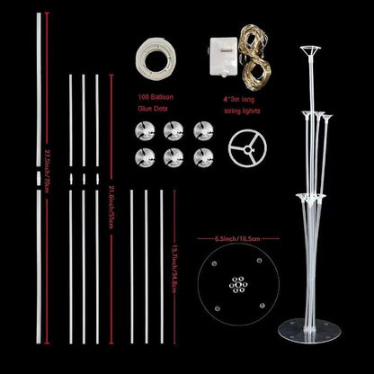 4Sets Black and Gold Balloon Stand, - Image 3