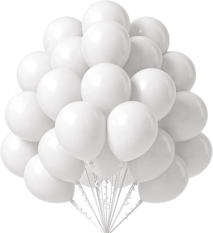 50 Pack White Balloons 12 Inch by FOTIOMRG