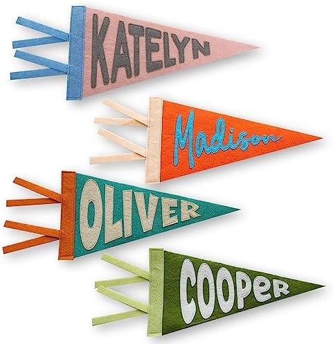 Personalized Name Pennant, Custom Felt Wall Decor by Rosanbella