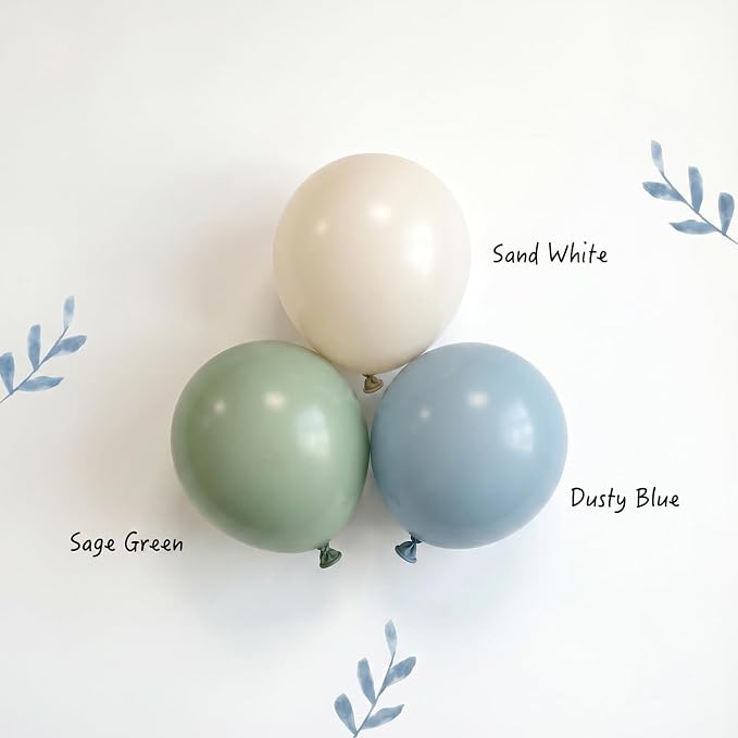 Sage Green Dusty Blue Balloons Arch Kit - Image 4
