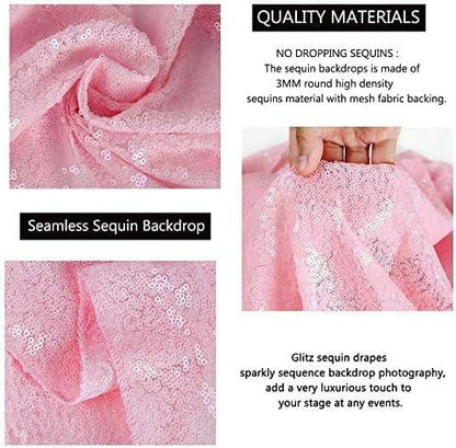 Eternal Beauty Pink 3mm Sequin Backdrop 20x10 Ft - Image 7