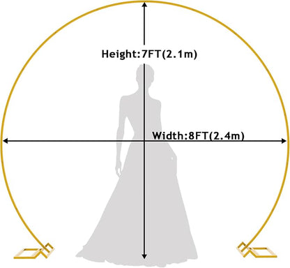 Round Backdrop Stand 8FT Gold Wedding Balloon Arch Stand - Image 2