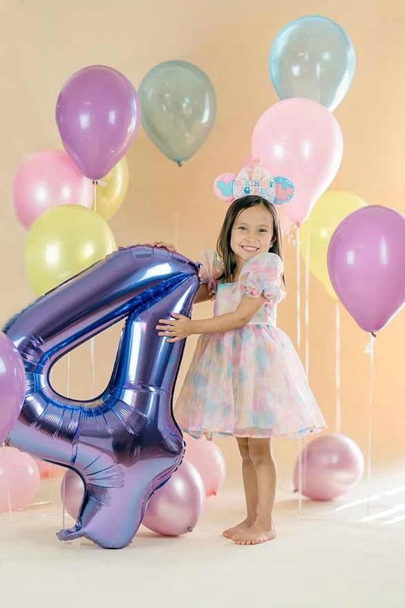 Number 3 Balloon 40 Inch Balloons Purple Birthday Decorations - Image 2