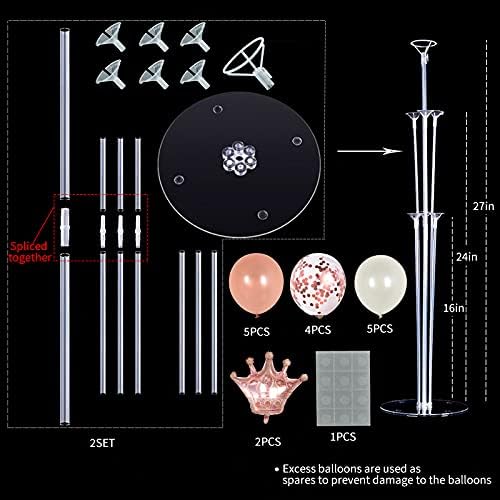 Rose Gold Balloon Stand Kit For Table 2 Set - Image 2
