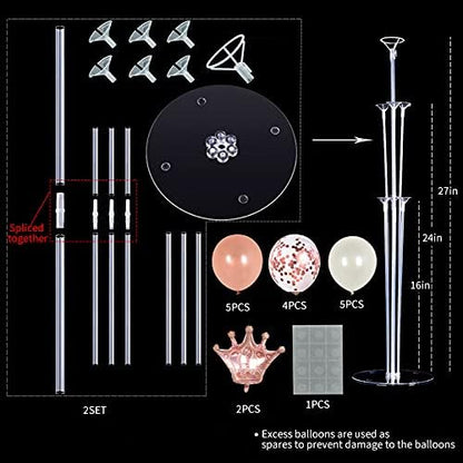 Rose Gold Balloon Stand Kit For Table 2 Set - Image 2
