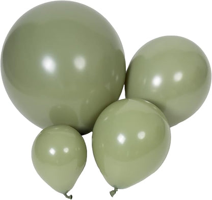 100pcs Sage Green Balloons 18 inch +12 inch +10 inch +5 inch Party Eucalyptus by DECGOL