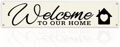Welcome Banner Decor for Home, Rustic Wall Decor for Entryway, Welcome To Our by Unknown