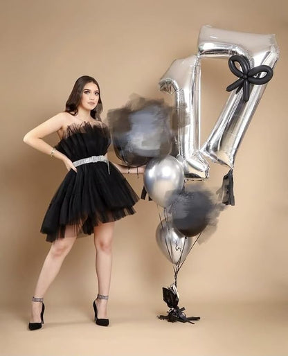 Number Balloons 17 Balloon Silver - Image 3