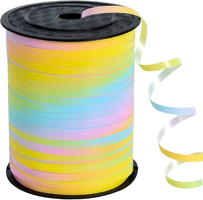 BEISHIDA 500 Yards Rainbow Curling Ribbon Pastel Balloon String, Light Color by Beishida