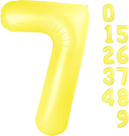 7 Balloon Number 40 Inch Yellow Balloons by Mluchee
