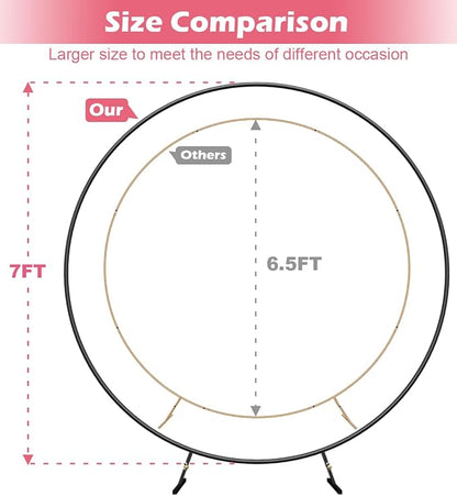 Queension Large Wedding Arch for Ceremony 7Ft, Circle Arch for Party, Outdoor - Image 2