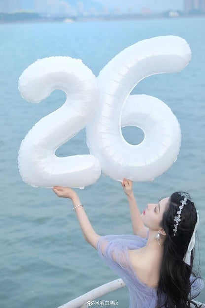 Number Balloons 40 Inch White 1 Balloon - Image 3