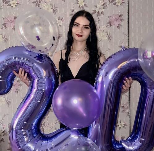 Purple Number 2 Balloon 40 inch, Balloon numbers party supplies, deco photo - Image 6