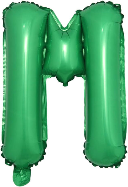 16 inch Green Alphabet Letter and Number Balloons Set Package, Aluminum Hanging by RUIANSI