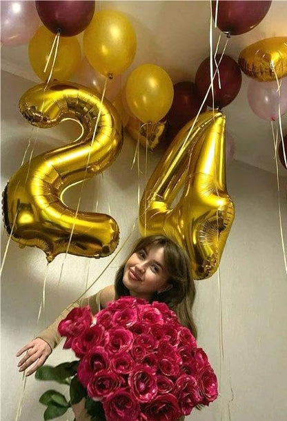 40 Inch Gold Large Number 14 41 Balloons, Giant Foil Number Four 14 41 Balloons - Image 5