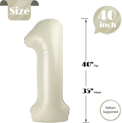 Cream Number 1 Balloon 40 Inch - Image 5