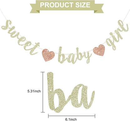 BEISHIDA Pre-Strung Glitter Champagne Girl Baby Banner Baby Shower Decor | NO - Image 2
