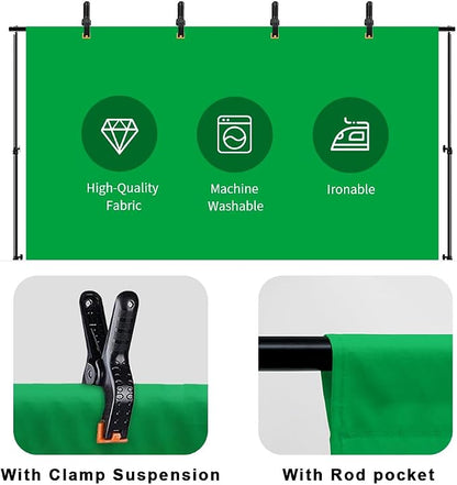 10X12ft Green Screen Backdrop for Photography, LCUIRC Chromakey Polyester - Image 4