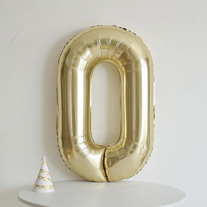 40 inch White Gold Number Balloon Giant Foil Helium Balloons Champagne Gold - Image 7