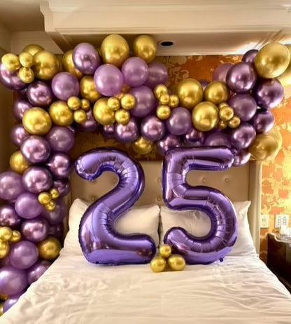 Purple Number 5 Balloon 40 inch, Balloon numbers party supplies, deco photo - Image 8