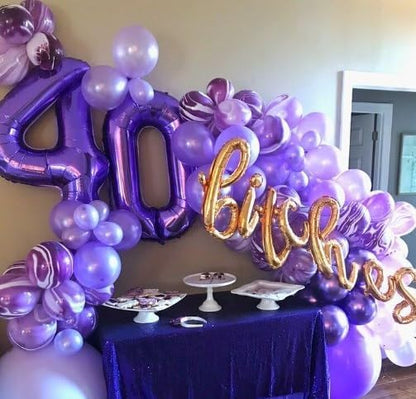 Purple Number 4 Balloon 40 inch, Balloon numbers party supplies, deco photo - Image 4