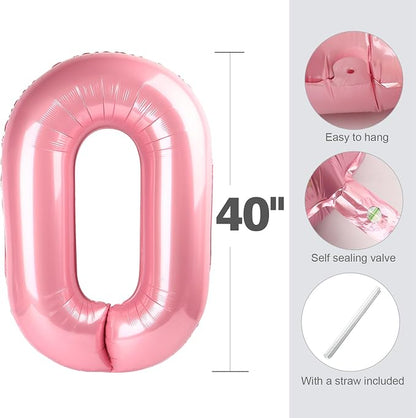 2 Balloon 40 inch Pearl Pink Number Balloons - Image 5