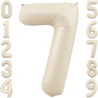 40 Inch Cream Foil Number 7 Balloon by TNCDJKPA