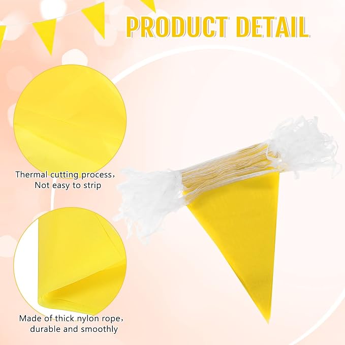 Tatuo 200 Feet Solid Pennant Banners Flags String Triangle Hanging DIY Bunting - Image 4